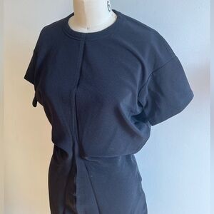 NWT ROSETTA GETTY Black crew neck cocktail work dress 4 6 small